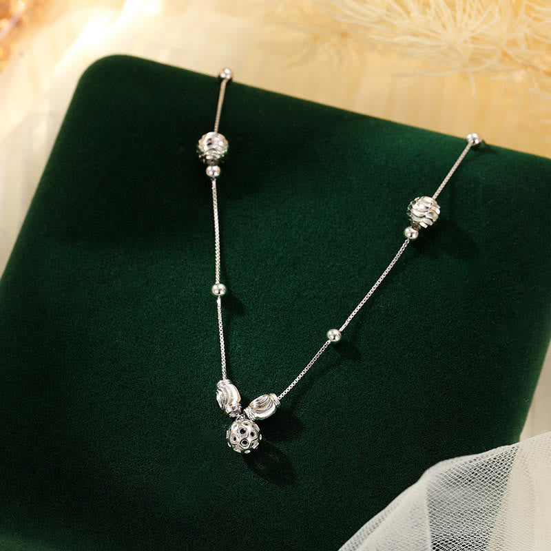 925 Sterling Silver Simple Bell Bead Anklet