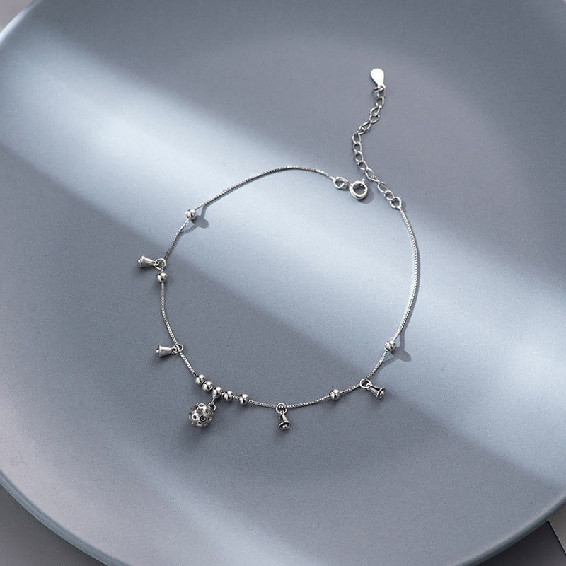 925 Sterling Silver Antiquity Bell Protection Anklet