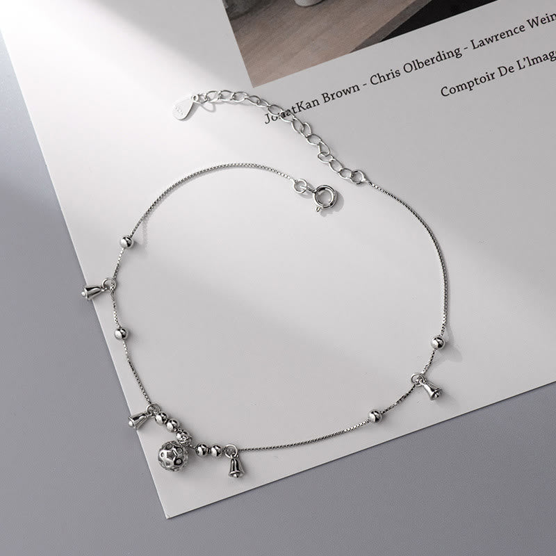 925 Sterling Silver Antiquity Bell Protection Anklet