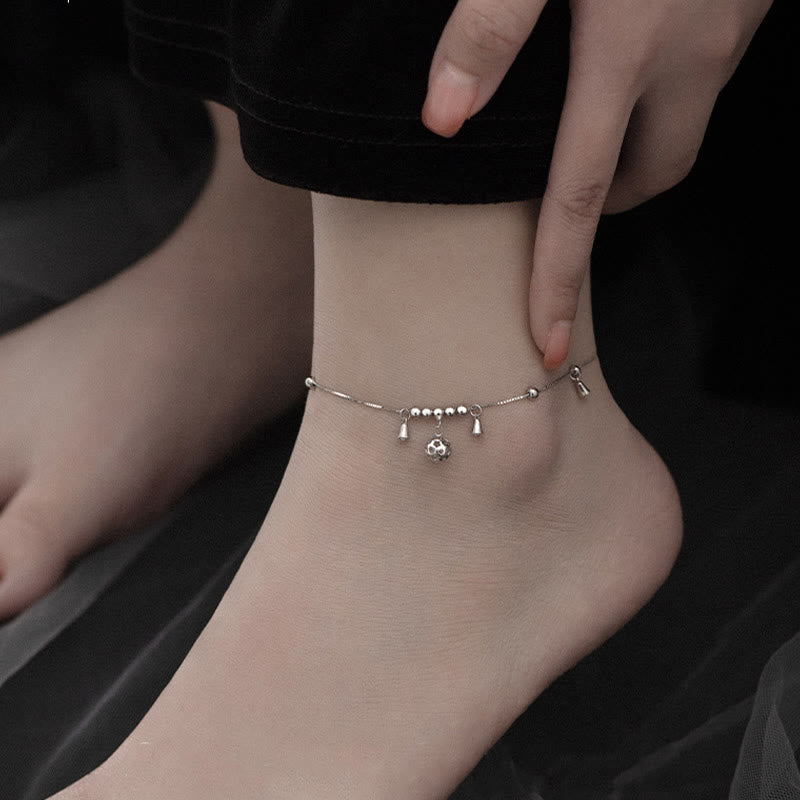925 Sterling Silver Antiquity Bell Protection Anklet