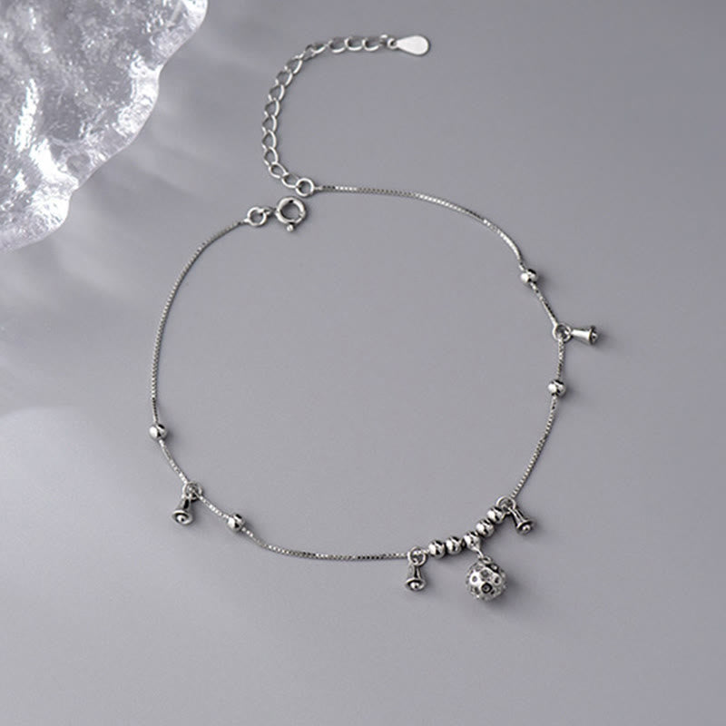 925 Sterling Silver Antiquity Bell Protection Anklet
