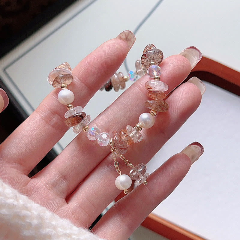 Natural Super Seven Crystal Irregular Small Pieces Positive Bracelet