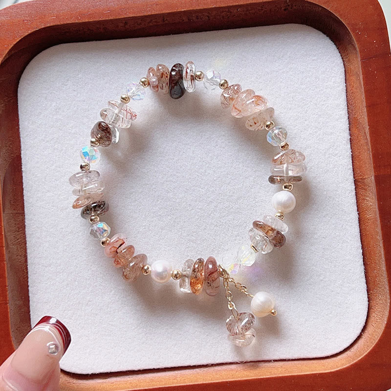 Natural Super Seven Crystal Irregular Small Pieces Positive Bracelet