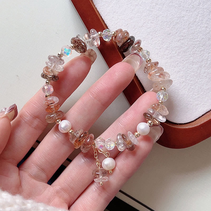 Natural Super Seven Crystal Irregular Small Pieces Positive Bracelet