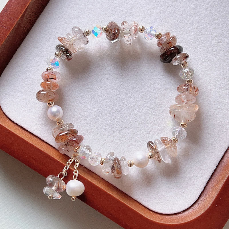 Natural Super Seven Crystal Irregular Small Pieces Positive Bracelet