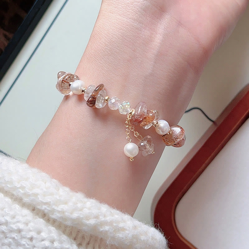 Natural Super Seven Crystal Irregular Small Pieces Positive Bracelet