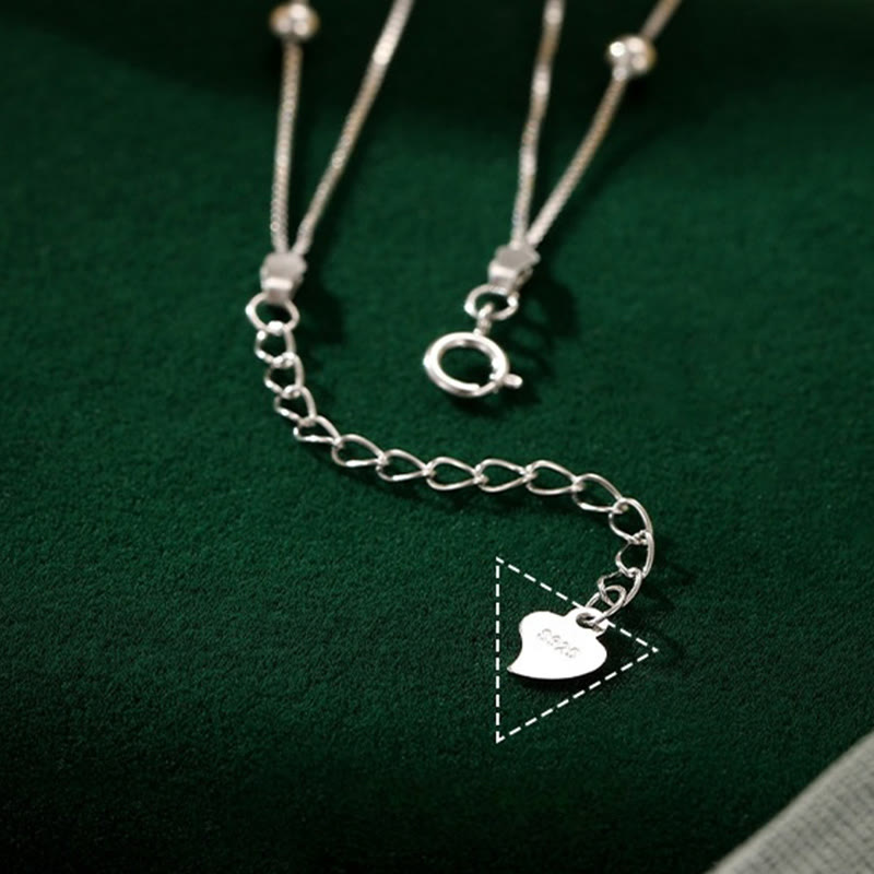 925 Sterling Silver Ginkgo Leaf Double Layer Protection Anklet