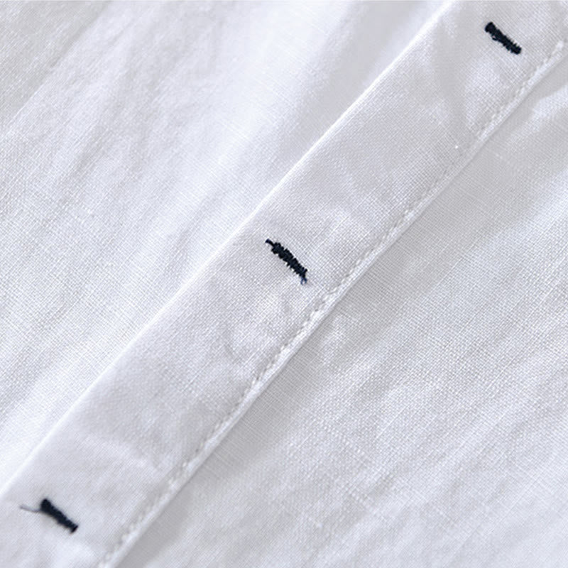 Breathable Cotton Linen Stand Collar Mindful Meditation Shirt