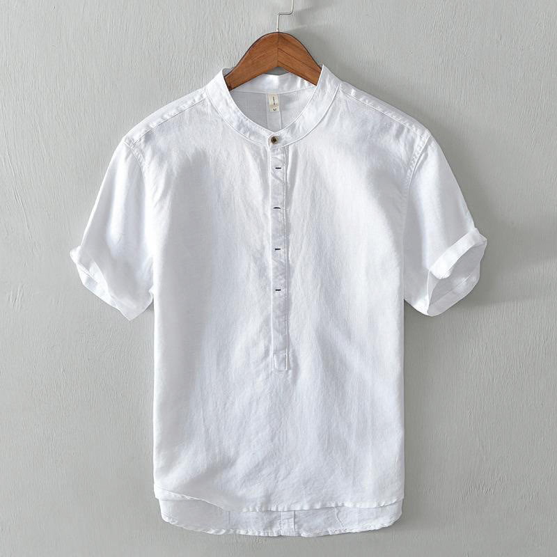 Breathable Cotton Linen Stand Collar Mindful Meditation Shirt
