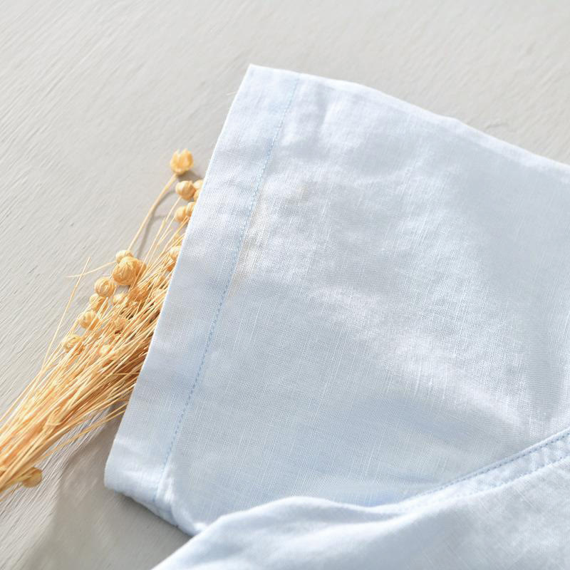 Breathable Cotton Linen Stand Collar Mindful Meditation Shirt