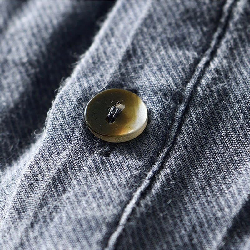 Ramie Linen Half-Button Mindful Meditation Men's Shirt