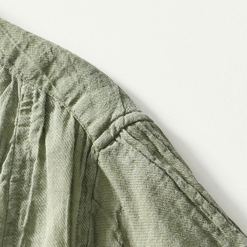 Ramie Linen Half-Button Mindful Meditation Men's Shirt