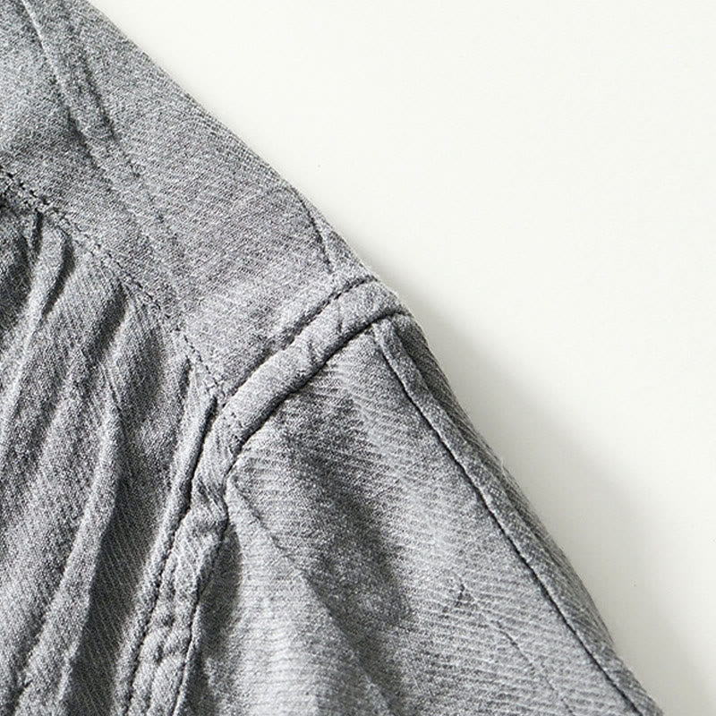 Ramie Linen Half-Button Mindful Meditation Men's Shirt