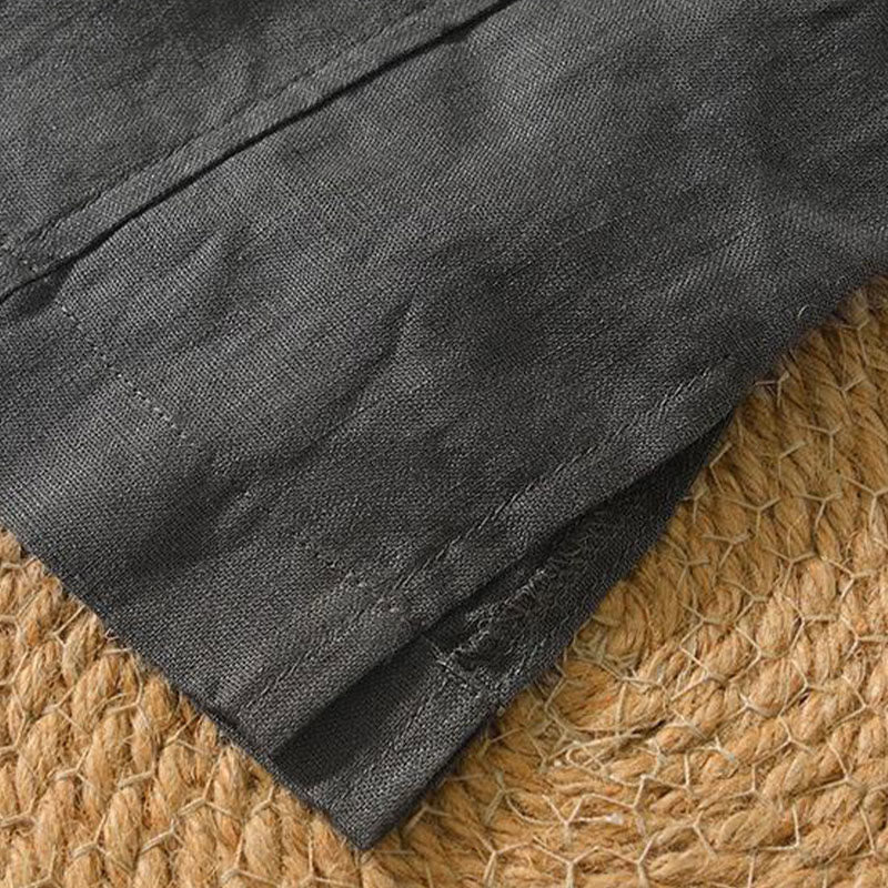 Breathable Linen V-Neck Mindful Lounge Men's Shirt