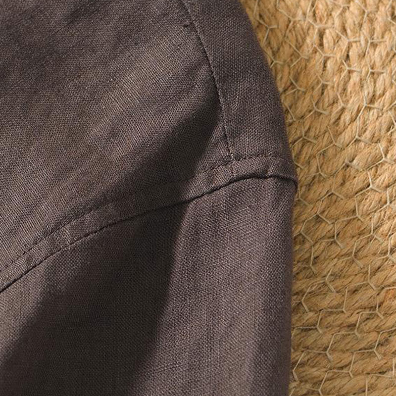 Breathable Linen V-Neck Mindful Lounge Men's Shirt