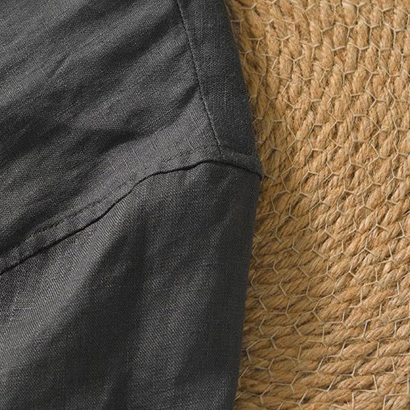 Breathable Linen V-Neck Mindful Lounge Men's Shirt