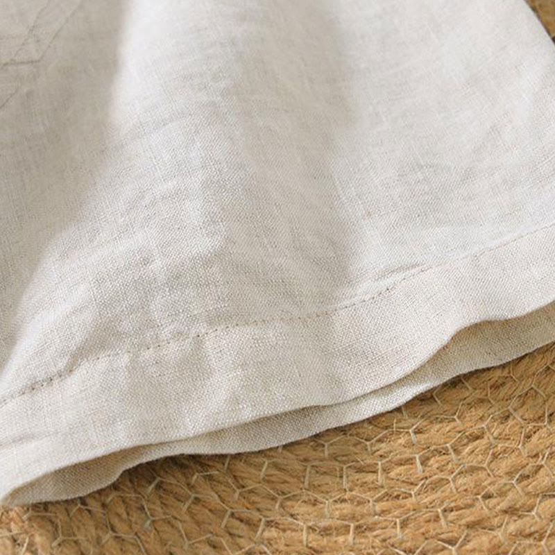 Breathable Linen V-Neck Mindful Lounge Men's Shirt