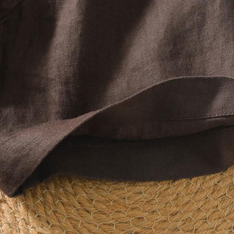 Breathable Linen V-Neck Mindful Lounge Men's Shirt