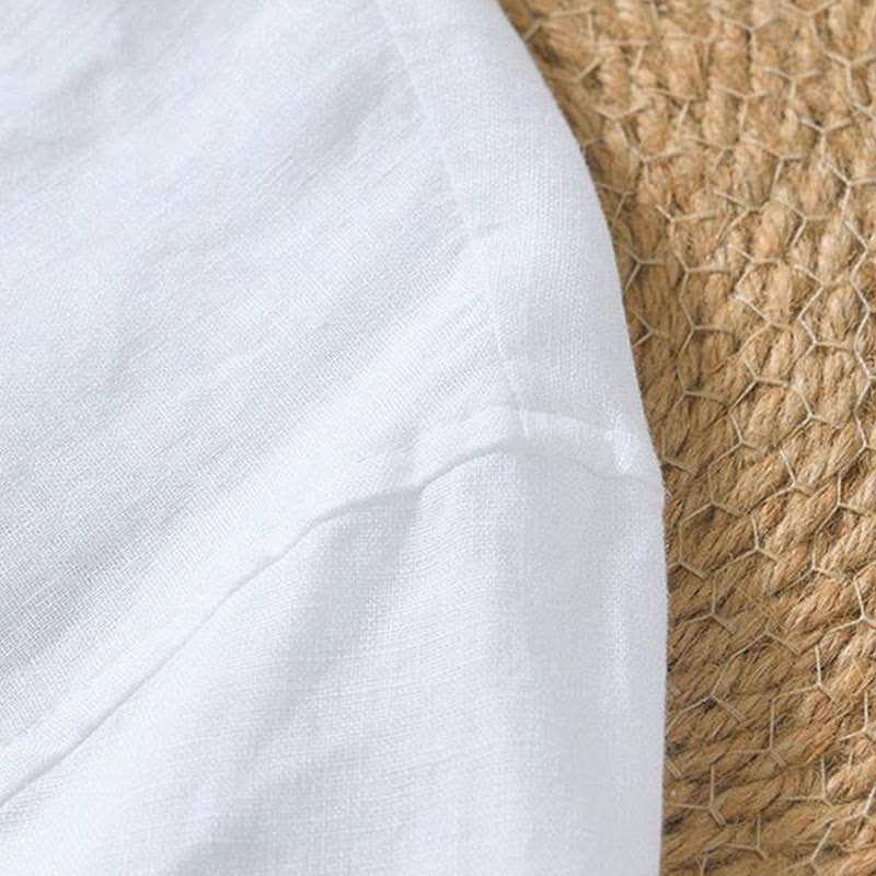 Breathable Linen V-Neck Mindful Lounge Men's Shirt