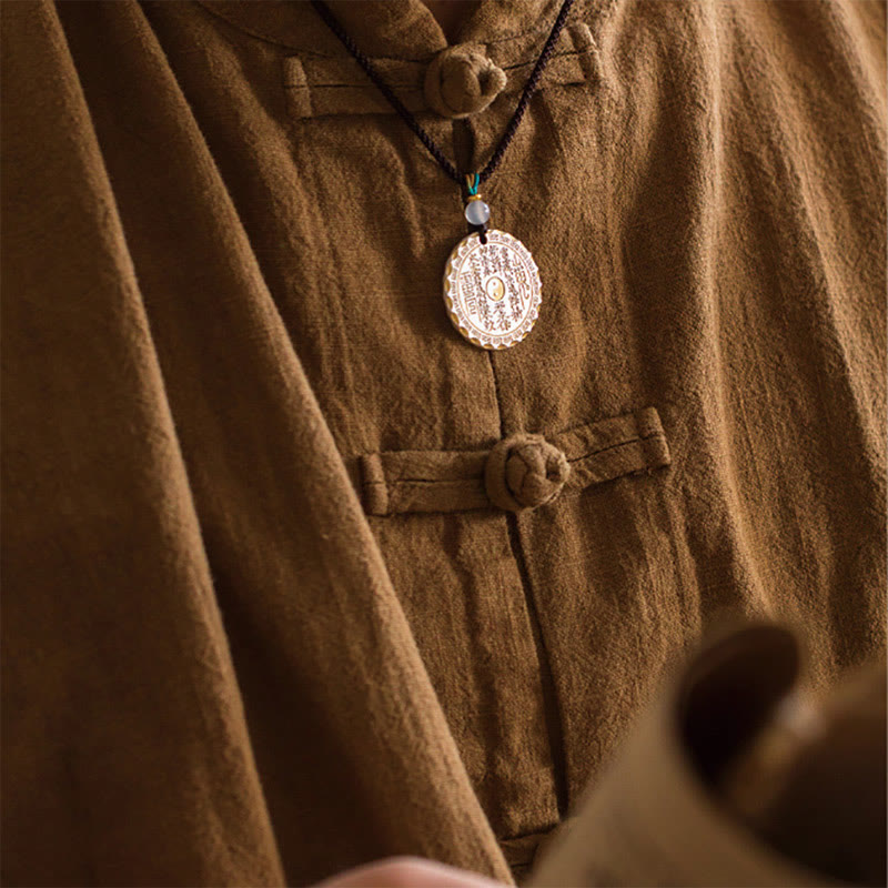 Mountain Ghosts Spend Money Yin Yang Bagua Design Copper Harmony Necklace Pendant