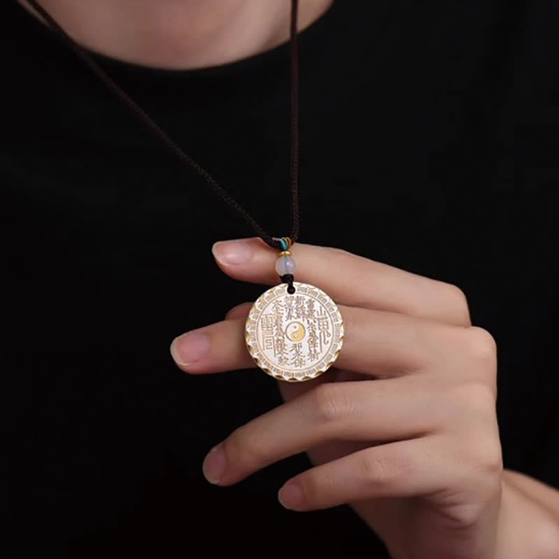 Mountain Ghosts Spend Money Yin Yang Bagua Design Copper Harmony Necklace Pendant