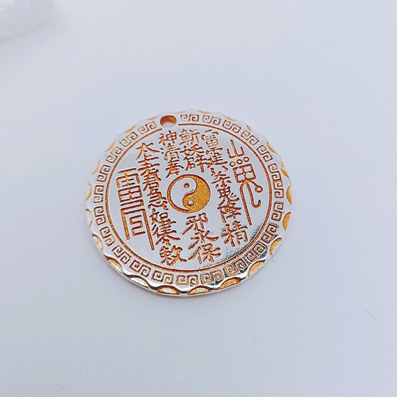 Mountain Ghosts Spend Money Yin Yang Bagua Design Copper Harmony Necklace Pendant
