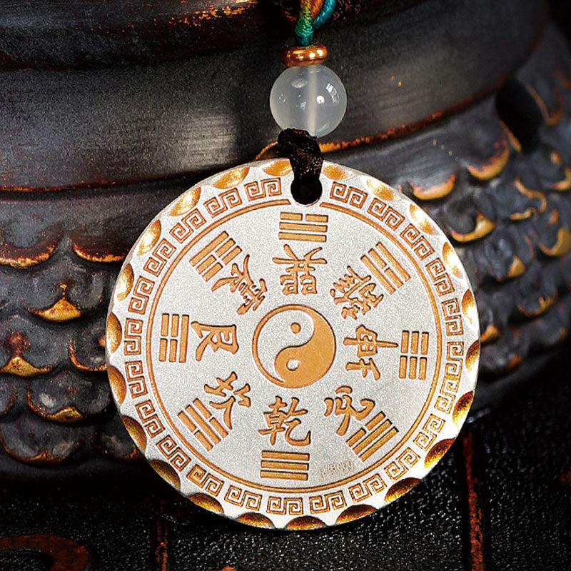 Mountain Ghosts Spend Money Yin Yang Bagua Design Copper Harmony Necklace Pendant