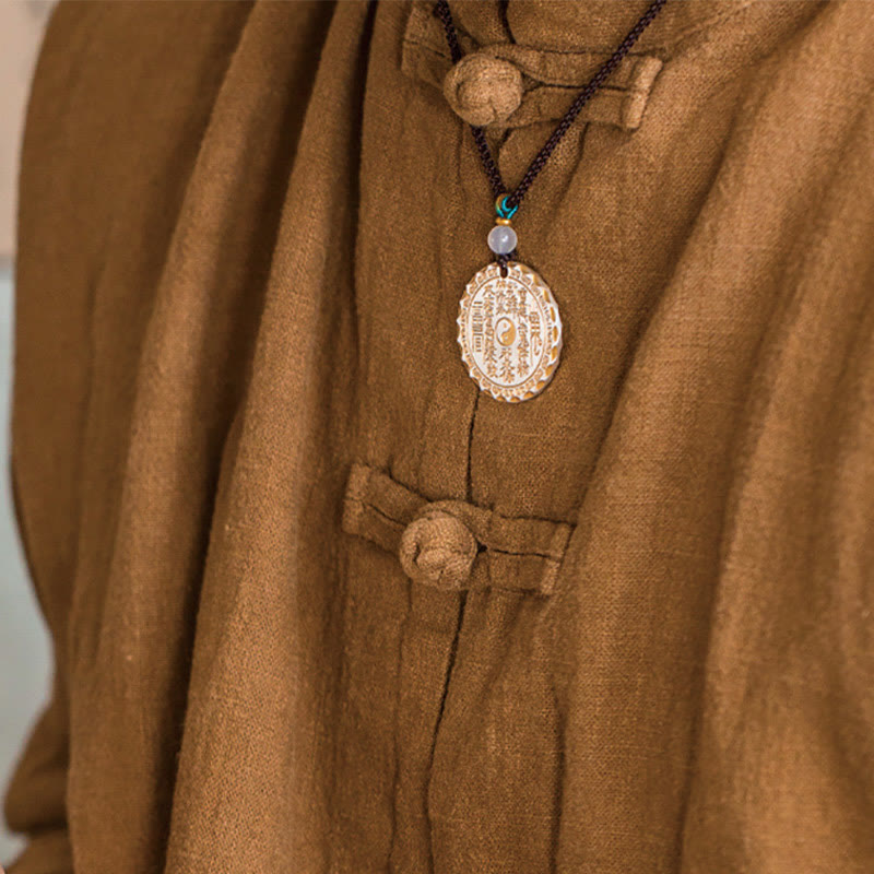 Mountain Ghosts Spend Money Yin Yang Bagua Design Copper Harmony Necklace Pendant