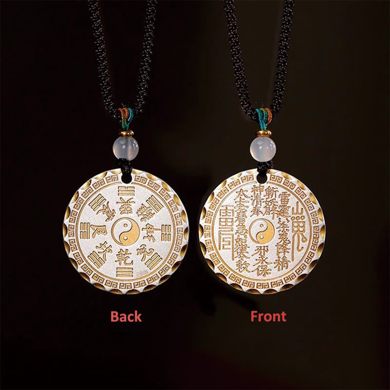 Mountain Ghosts Spend Money Yin Yang Bagua Design Copper Harmony Necklace Pendant
