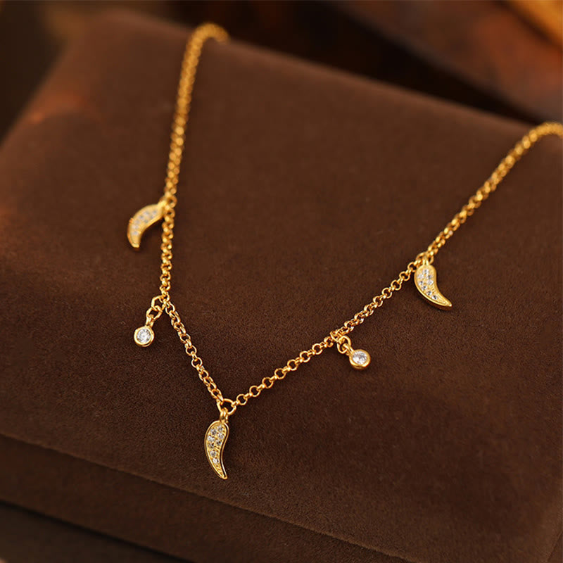 925 Sterling Silver Zircon Little Pepper Charm Protection Anklet