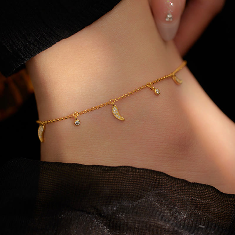 925 Sterling Silver Zircon Little Pepper Charm Protection Anklet