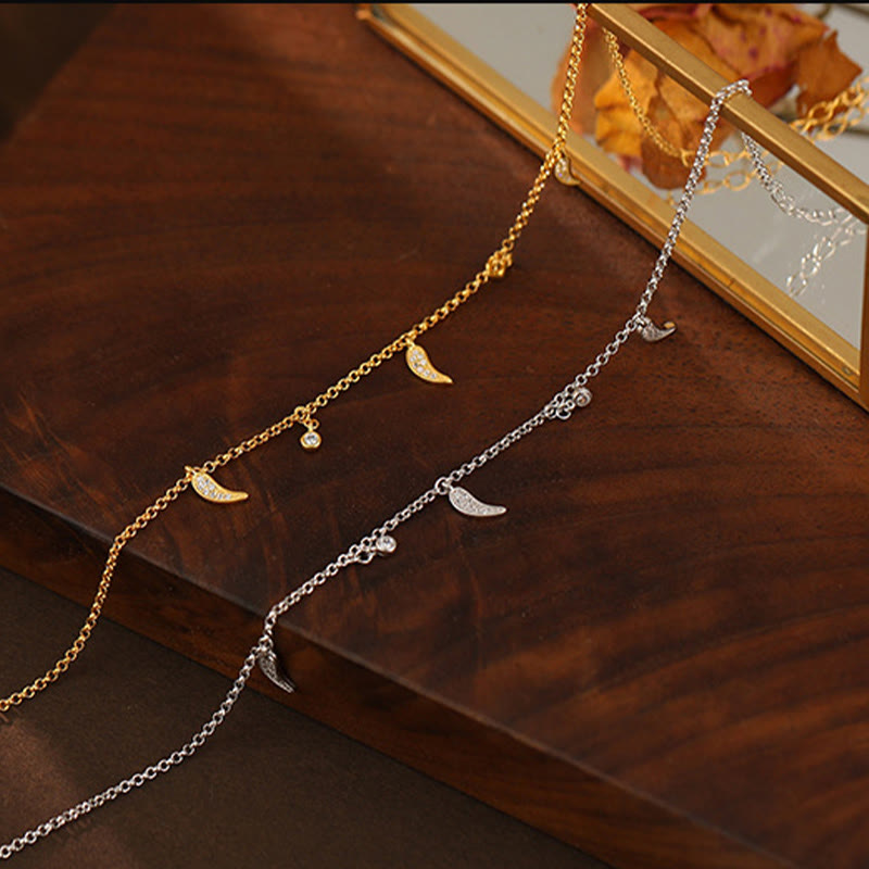 925 Sterling Silver Zircon Little Pepper Charm Protection Anklet