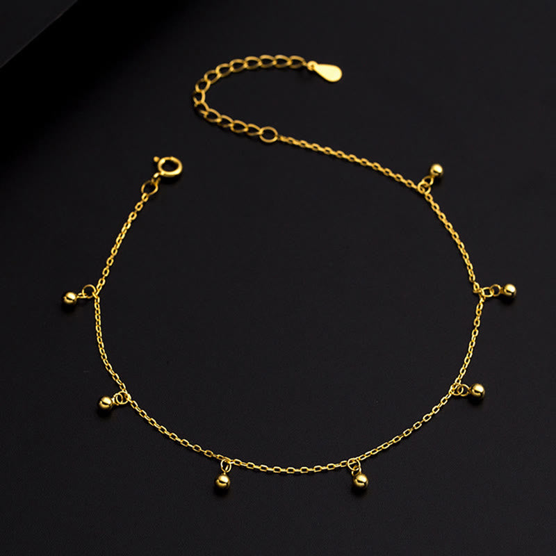 925 Sterling Silver Small Beads Charm Blessing Anklet