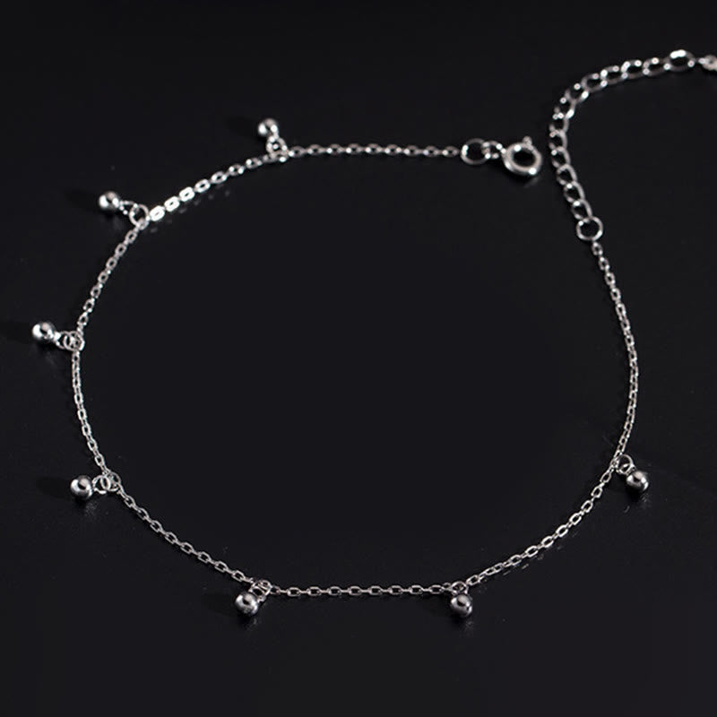 925 Sterling Silver Small Beads Charm Blessing Anklet