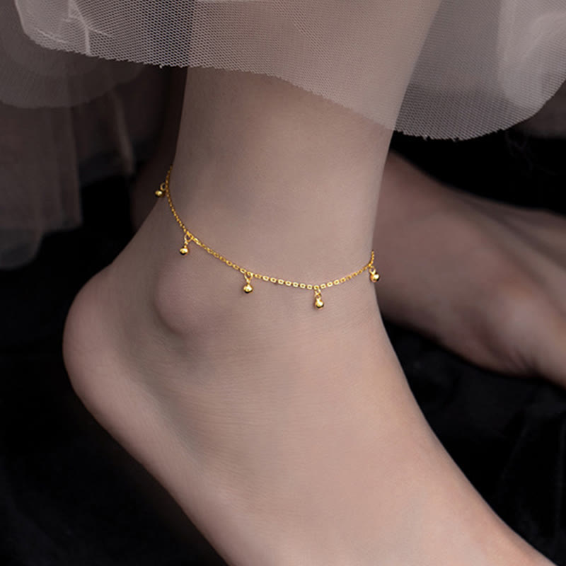925 Sterling Silver Small Beads Charm Blessing Anklet