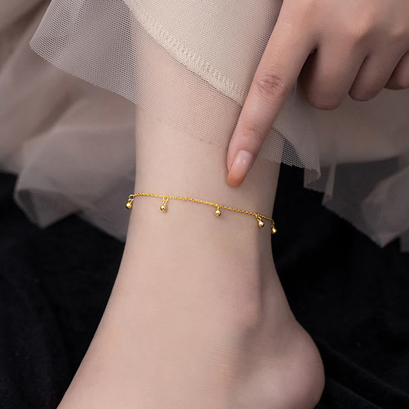 925 Sterling Silver Small Beads Charm Blessing Anklet