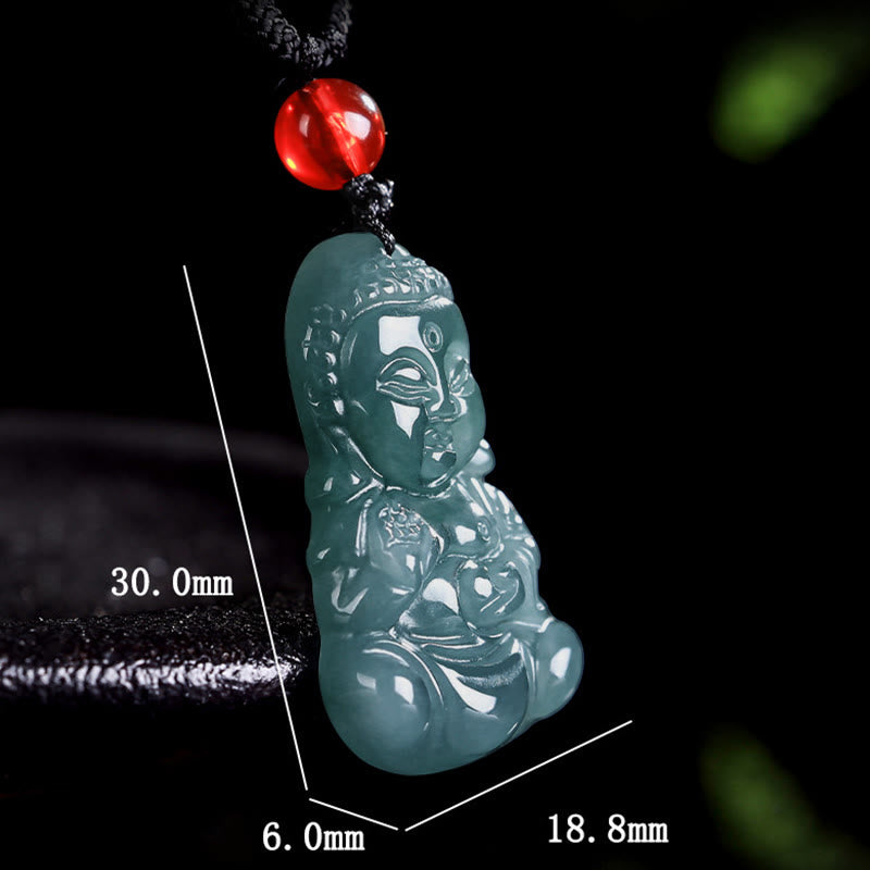 Jade Baobao Buddha Prosperity Necklace Pendant