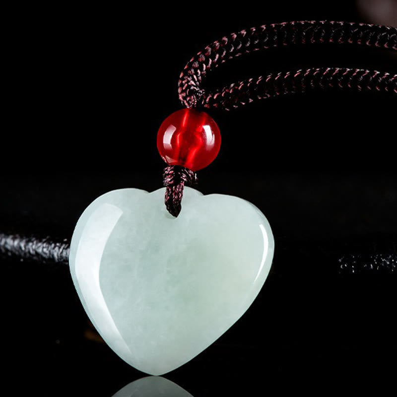 Jade Heart Prosperity Necklace Pendant
