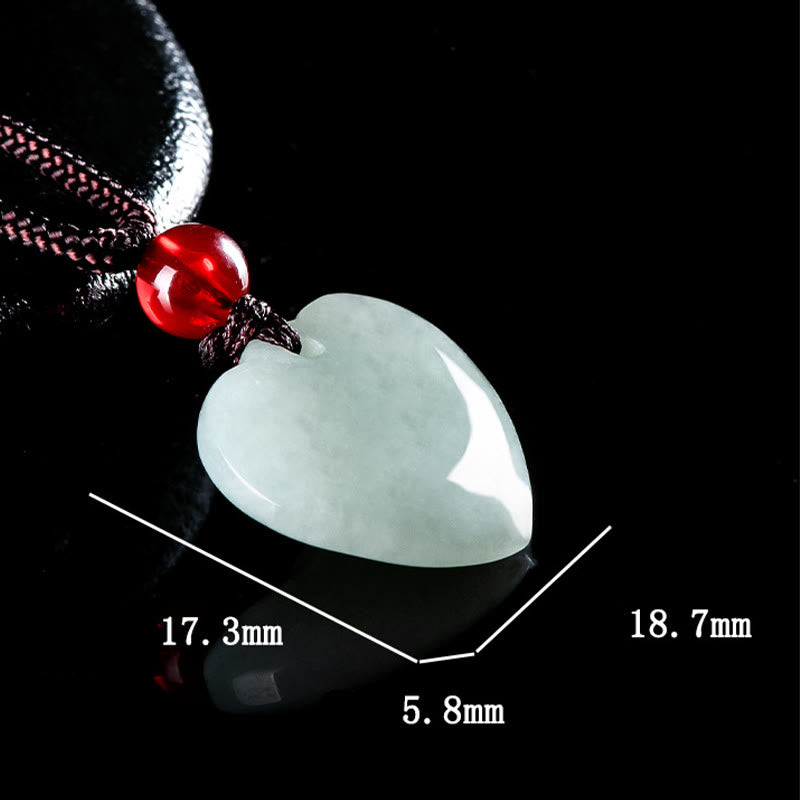 Jade Heart Prosperity Necklace Pendant
