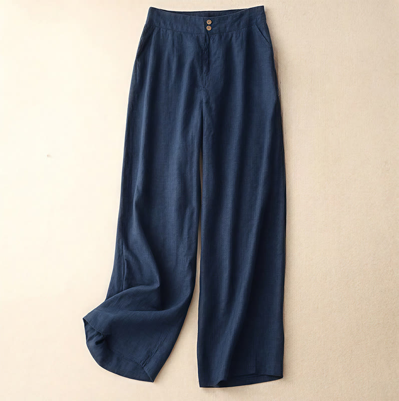 Breathable Linen Wide-Leg Mindful Movement Pants