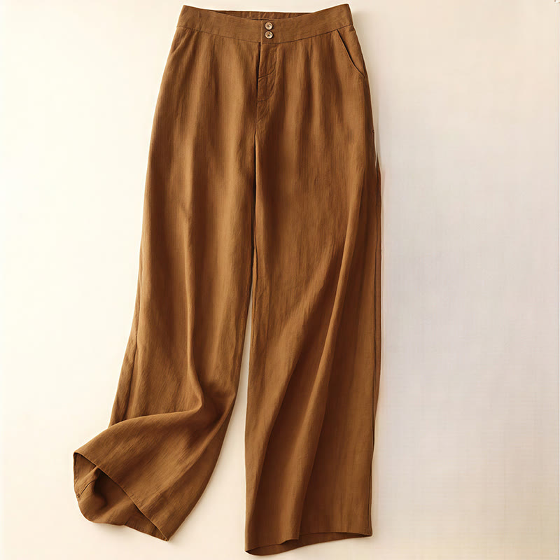 Breathable Linen Wide-Leg Mindful Movement Pants
