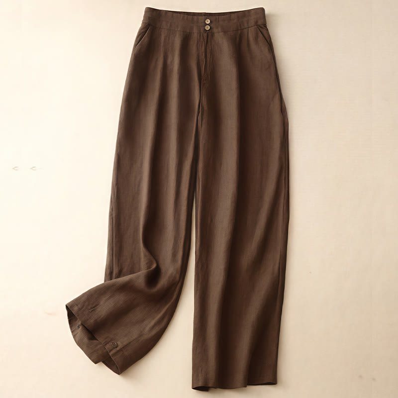 Breathable Linen Wide-Leg Mindful Movement Pants