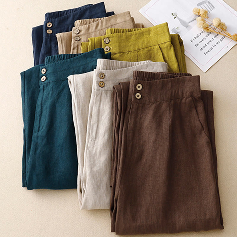 Breathable Linen Wide-Leg Mindful Movement Pants