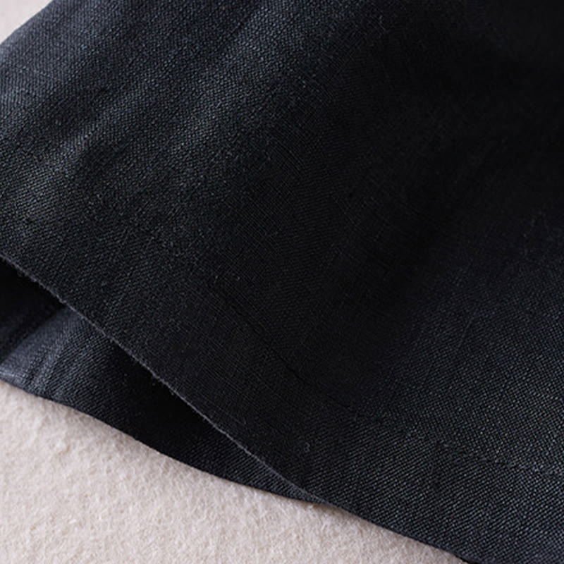 Tactile Cotton Linen Wide-Leg Meditation Shorts