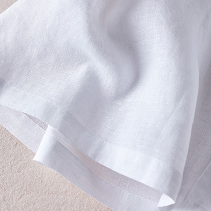 Tactile Cotton Linen Wide-Leg Meditation Shorts