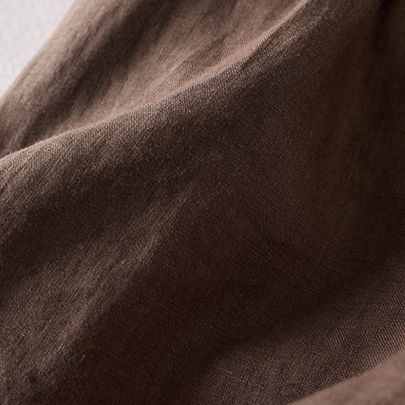 Tactile Cotton Linen Wide-Leg Meditation Shorts