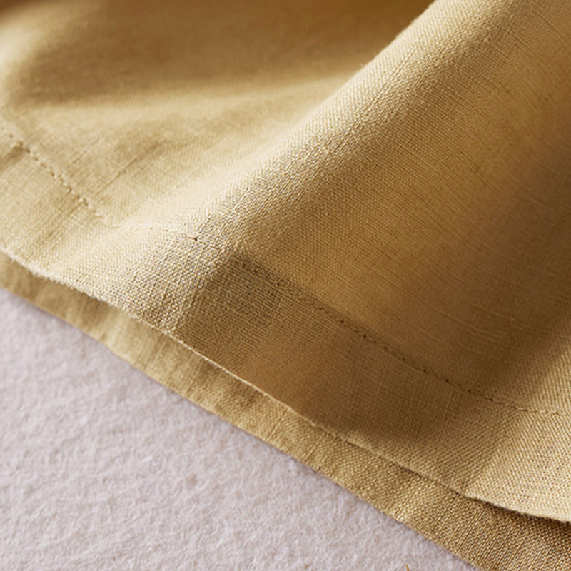 Tactile Cotton Linen Wide-Leg Meditation Shorts