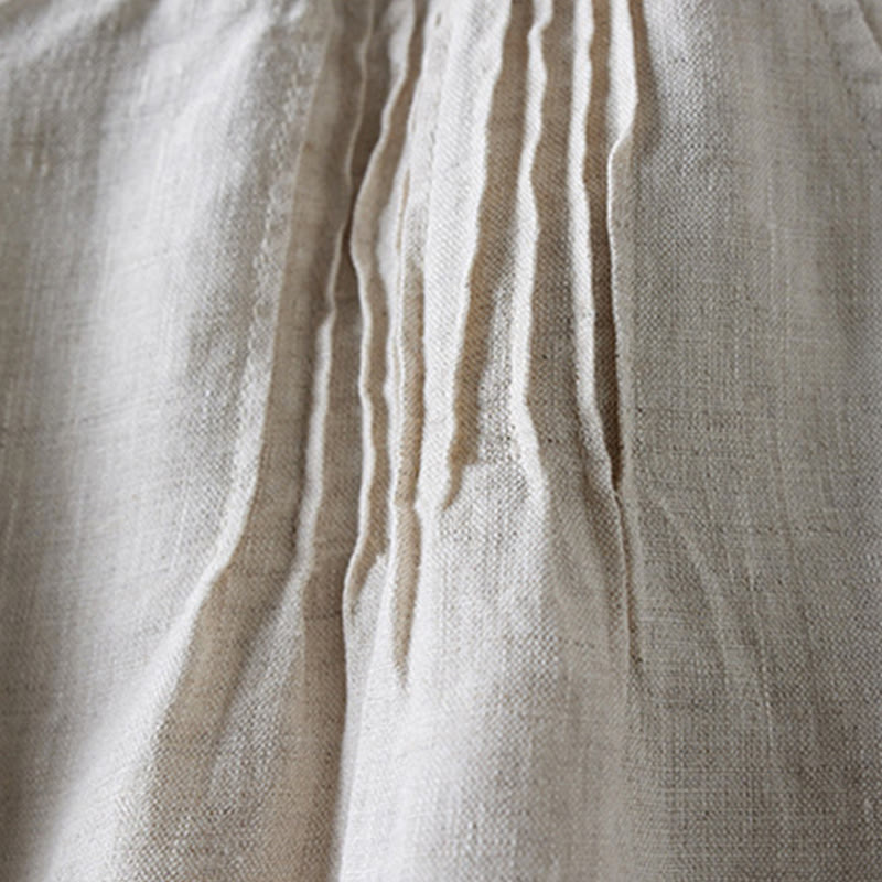 Tactile Cotton Linen Wide-Leg Meditation Shorts