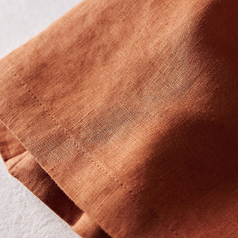 Tactile Cotton Linen Wide-Leg Meditation Shorts