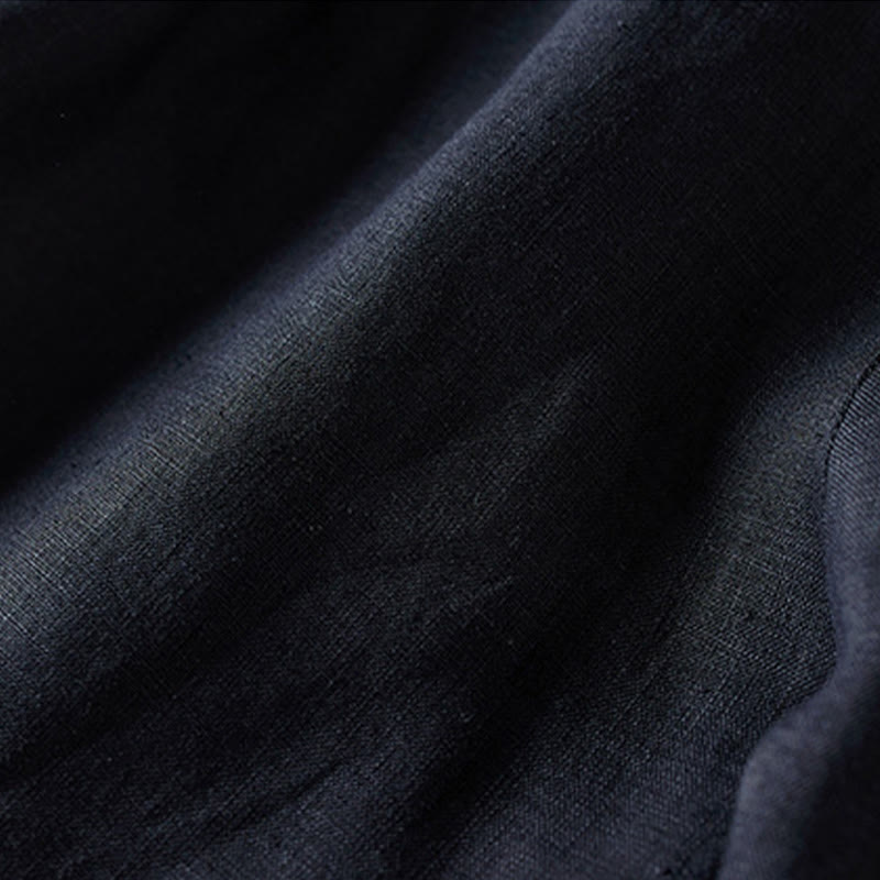 Tactile Cotton Linen Wide-Leg Meditation Shorts
